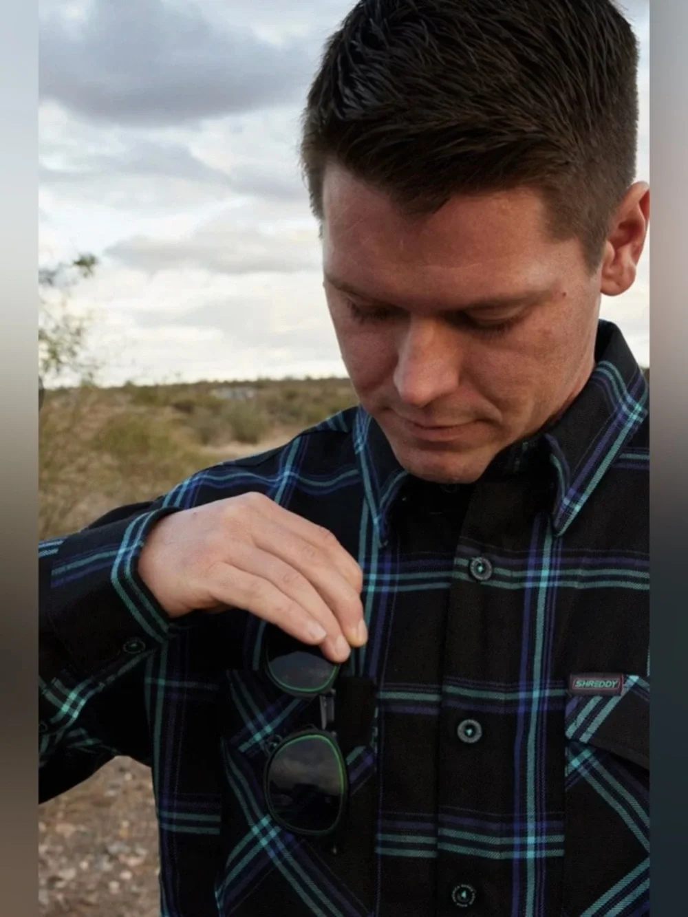 Dixxon‎ Flannel Shreddy Limited Edition Black Teal Navy D-Tech Work Outdooor